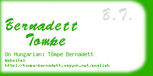 bernadett tompe business card