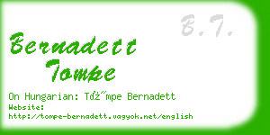 bernadett tompe business card